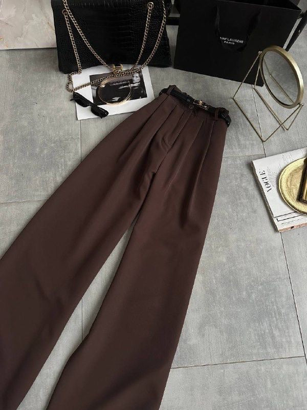 Belted Wide-Leg Trousers