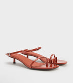 Strappy Toe-Loop Kitten Heel Sandals