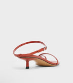 Strappy Toe-Loop Kitten Heel Sandals