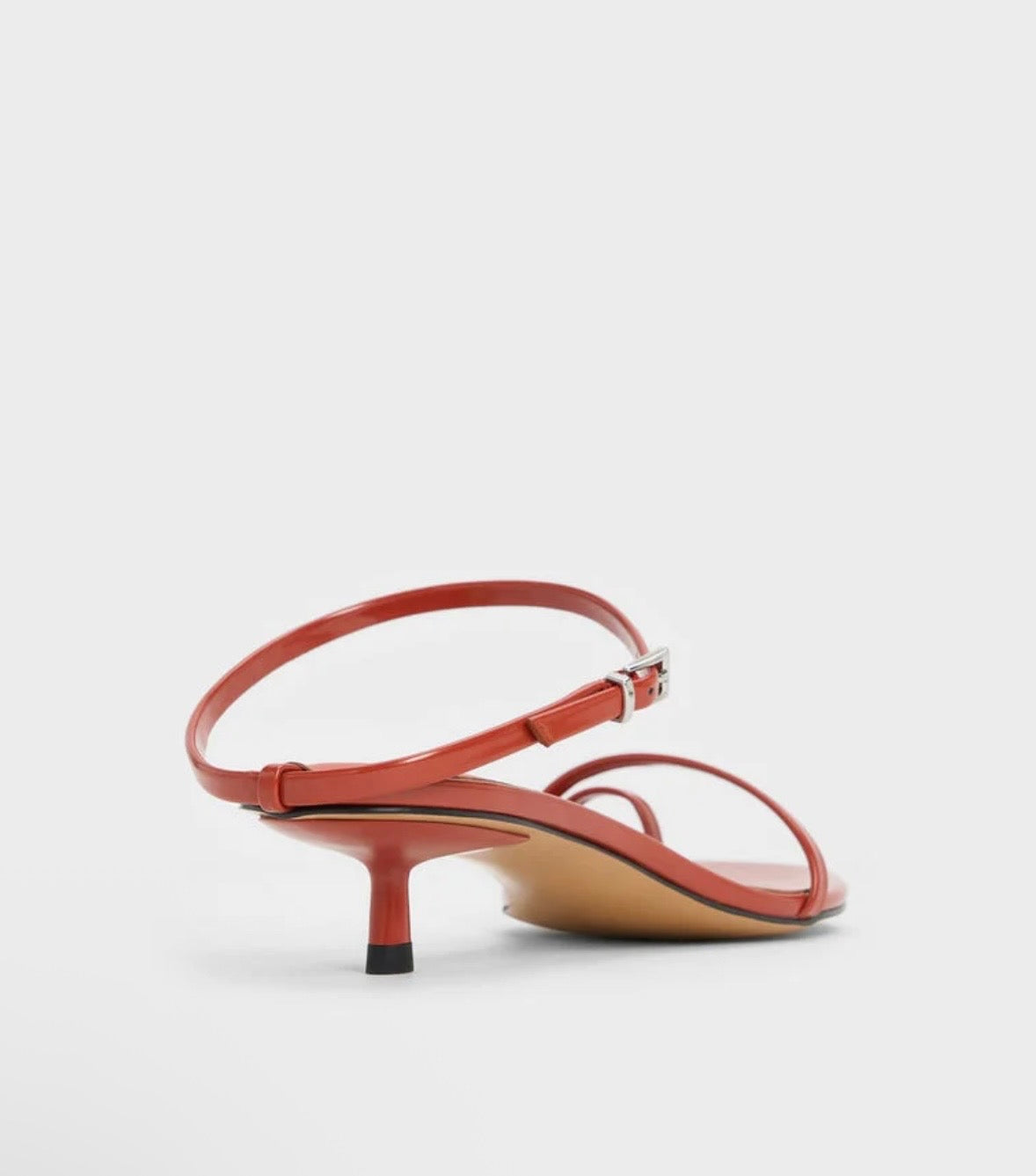Strappy Toe-Loop Kitten Heel Sandals