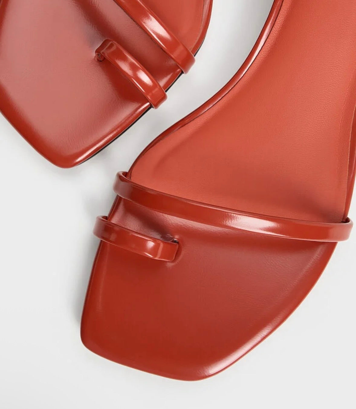 Strappy Toe-Loop Kitten Heel Sandals