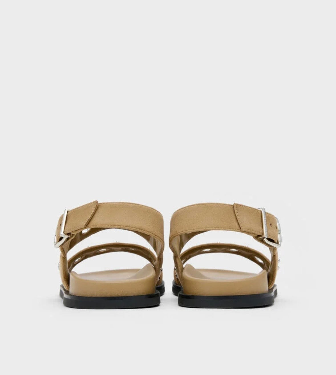 Eyelet & Stud Double-Strap Slingback Sandals