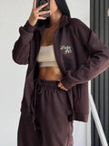 Lucky Girl Tracksuit Set – Chocolate Brown