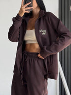 Lucky Girl Tracksuit Set – Chocolate Brown